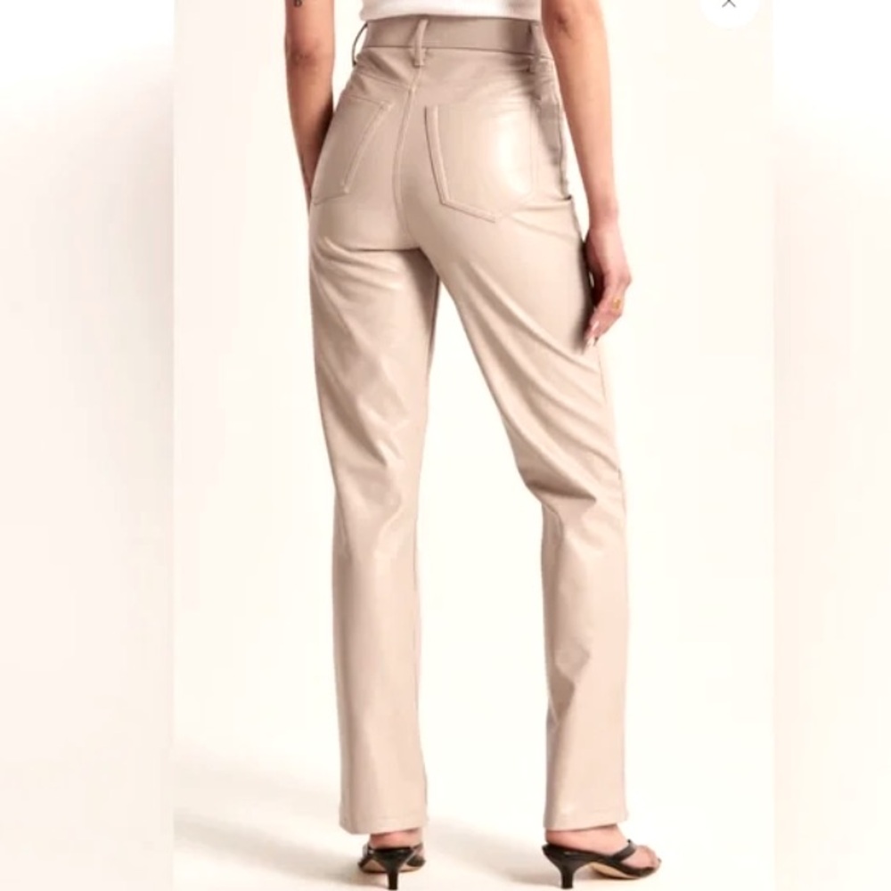 Abercrombie 90’s Straight Leg Super High Waist Faux Leather Pant - Picture 6 of 8